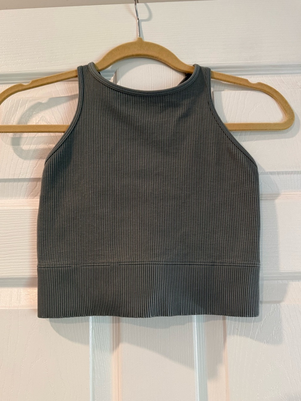 Gilly Hicks Green Ribbed Racerback Longline Sports Bra